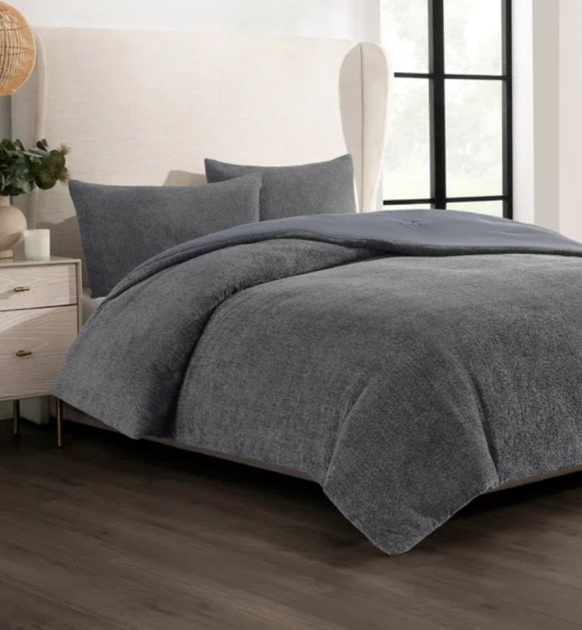 Cococozy 3-Piece Comforter Set, Plush Bouclé Textured Hypoallergenic - King