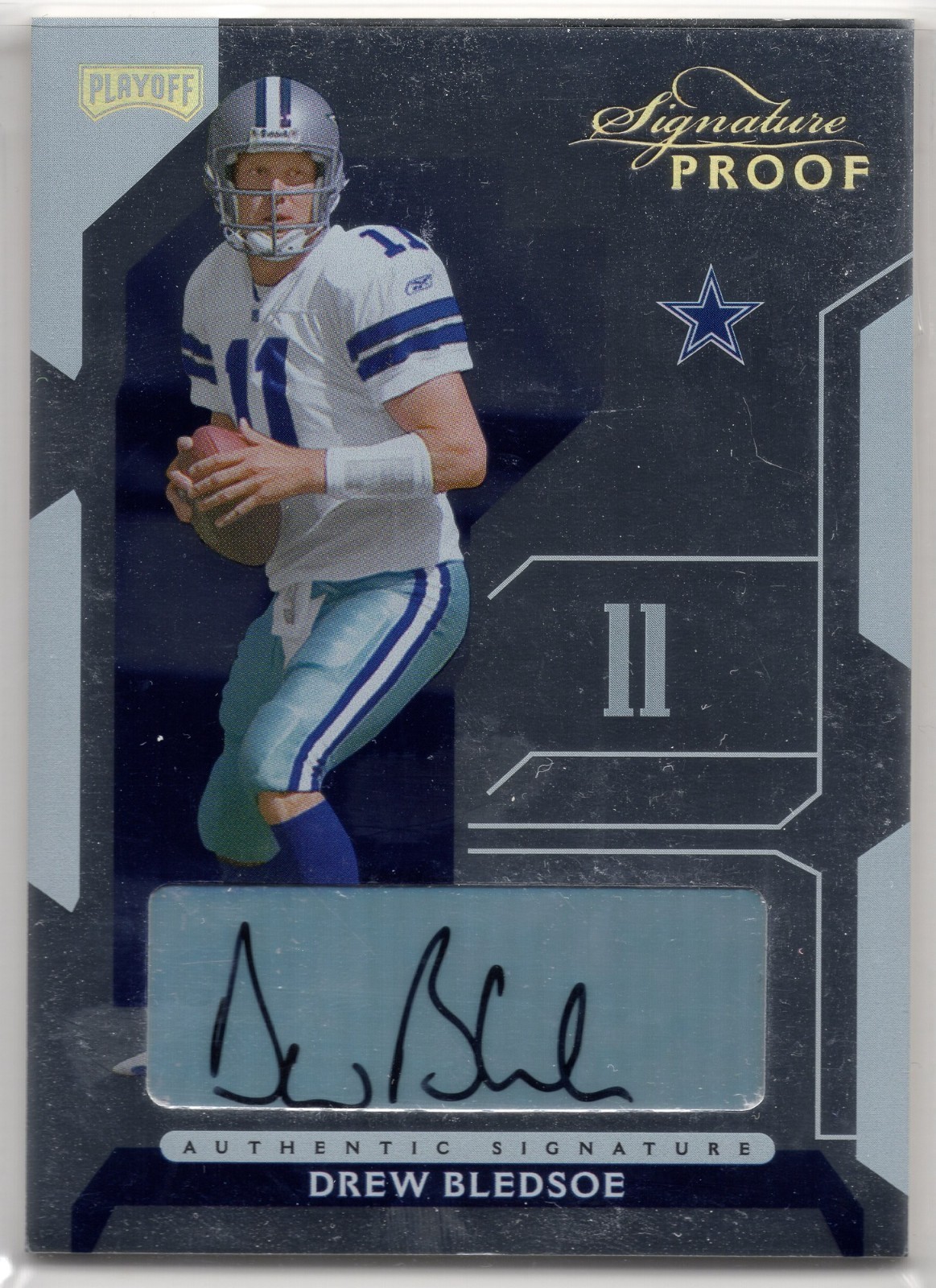 2006 Playoff Signature Proof 25 Drew Bledsoe Auto Cowboys 3/5 FIVE MADE