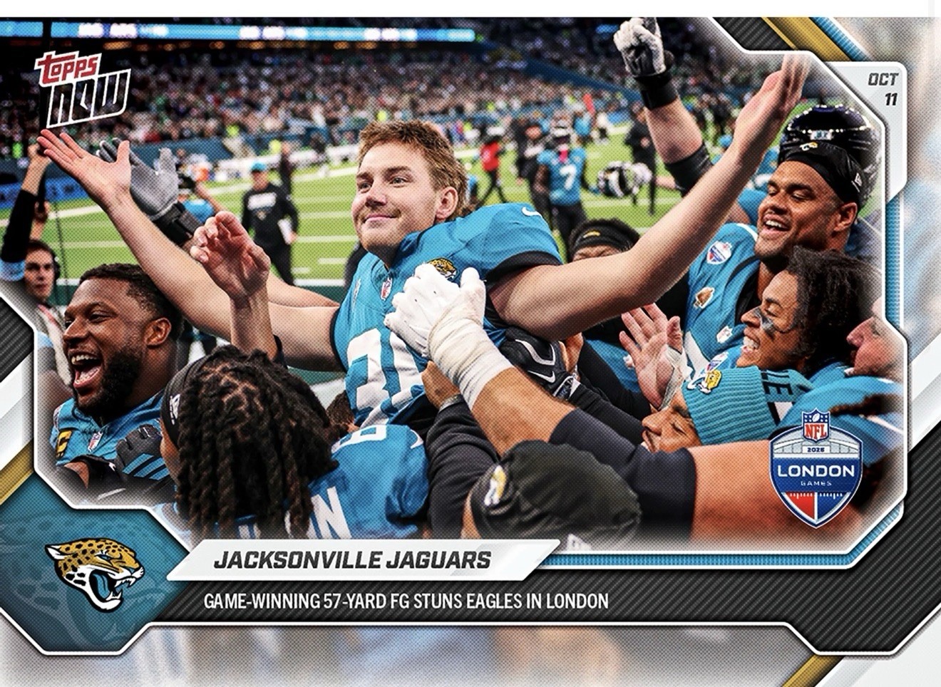 Jacksonville Jaguars - 2026-27 NFL Topps NOW® - Card 49 PRESALE NFL LONDON