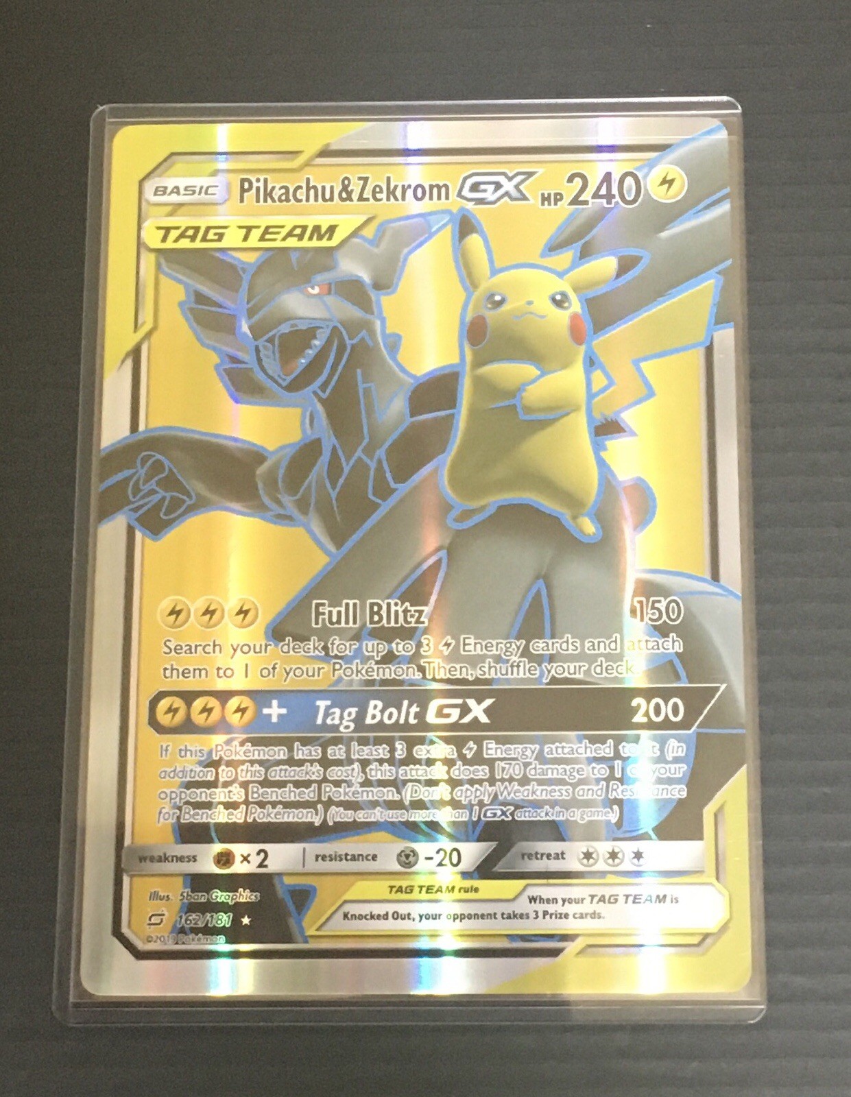 pokémon jumbo card pikachu & zekrom   