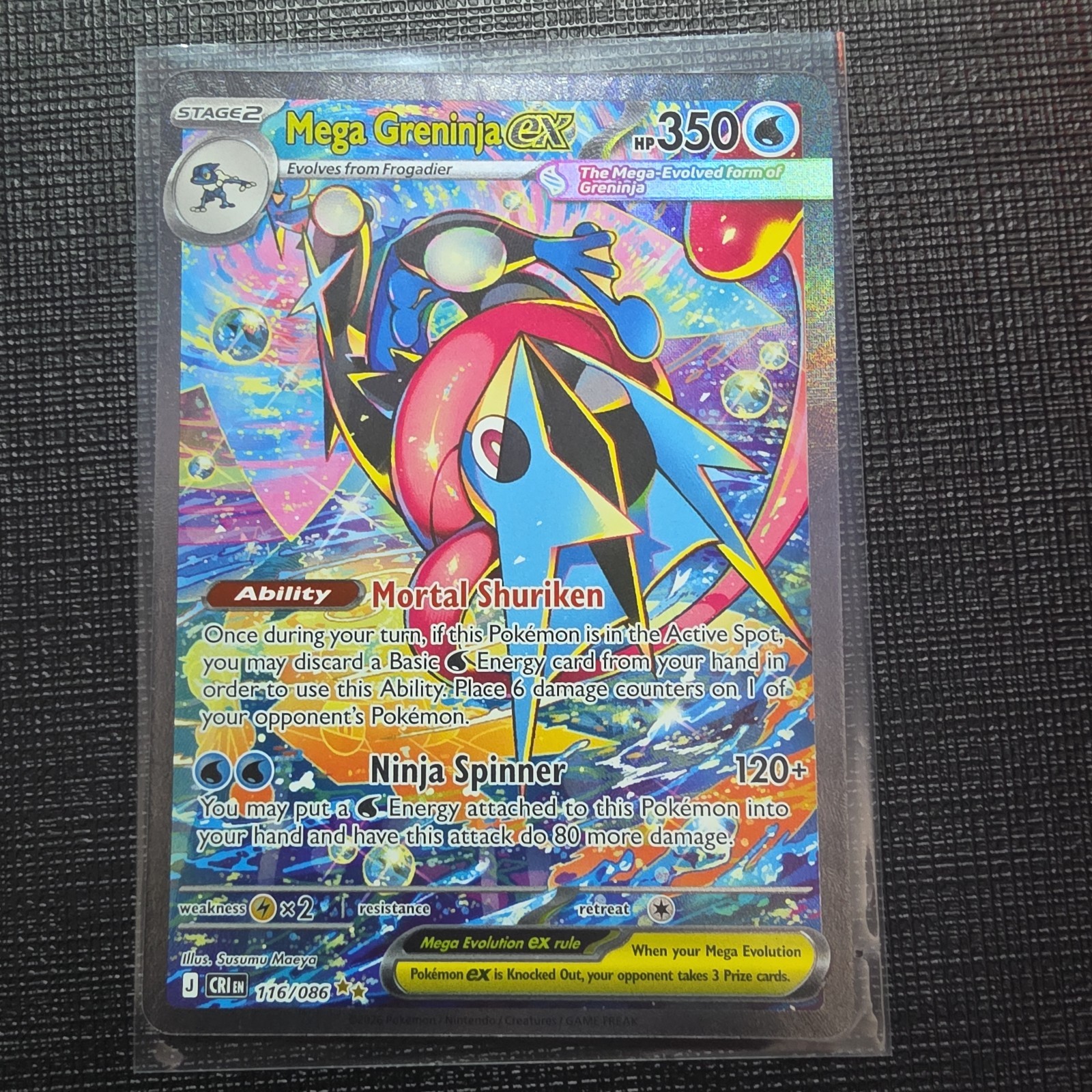 Pokémon TCG Mega Greninja EX SIR 116/86 Chaos Rising Mint/Near Mint