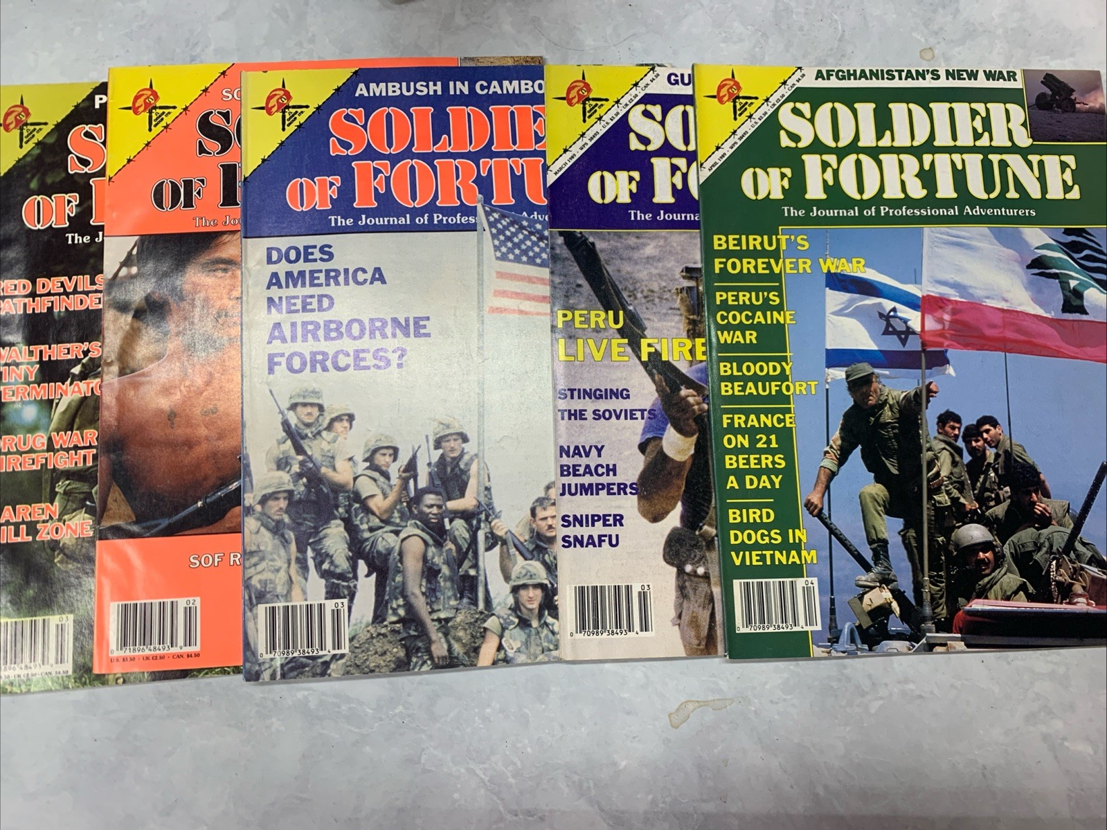 Lot Of Vintage Soldier Of Fortune SoF Magazines 1980s 1990