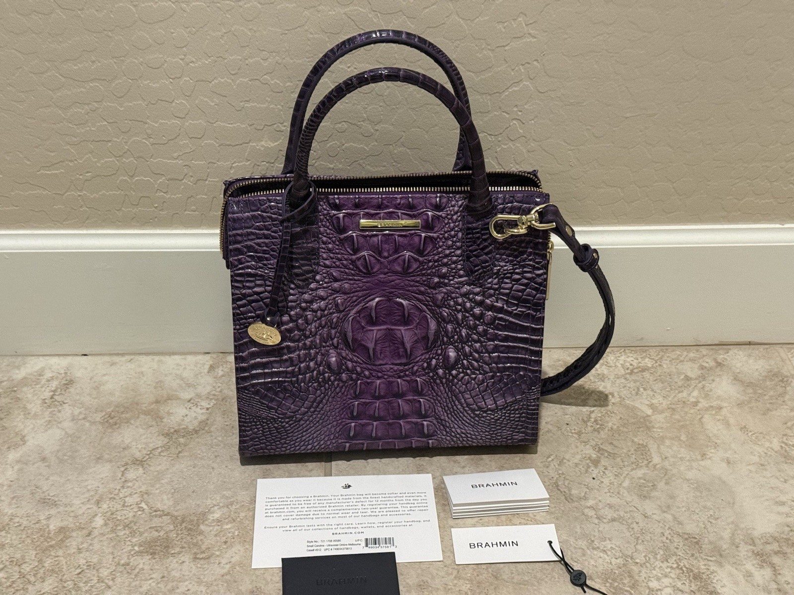 Brahmin Small Caroline Ultraviolet Ombre Melbourne Handbag