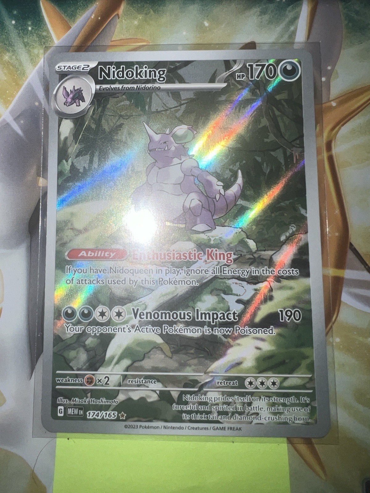 Nidoking 174/165 Illustration Rare Pokemon 151 Scarlet & Violet Holo NM English