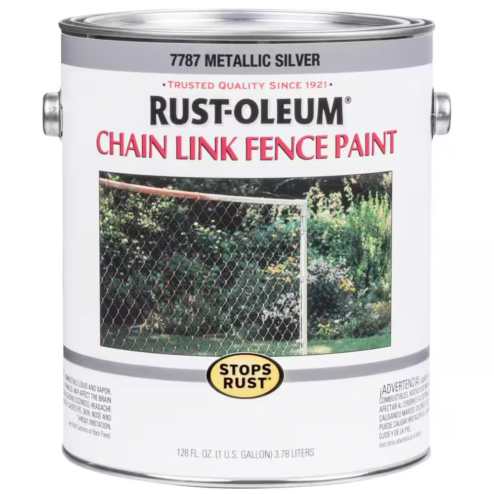1 Gal. Metallic Silver Oil-Based Chain Link Fence Paint (2-Pack) 1 Gal. Metallic Silver Oil-Based Chain Link Fence Paint (2-Pack)