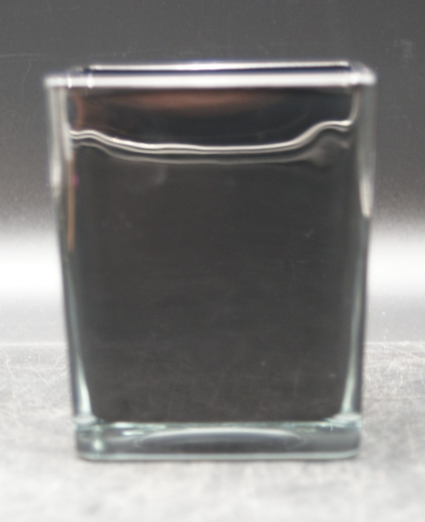 VINTAGE - TELEFLORA - BLACK GLASS VASE / PLANTER - SQUARE - MADE IN POLAND VINTAGE - TELEFLORA - BLACK GLASS VASE / PLANTER - SQUARE - MADE IN POLAND