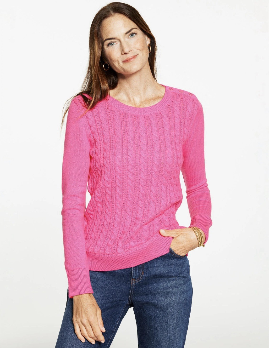 NWT Talbots Women’s Size XS Pink Cotton Blend Crew Neck Pullover Sweater NWT Talbots Women’s Size XS Pink Cotton Blend Crew Neck Pullover Sweater