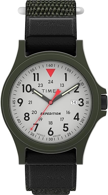Timex Men's Expedition Acadia TW4B29300 - Black/Green 20mm Fabric Strap NEW