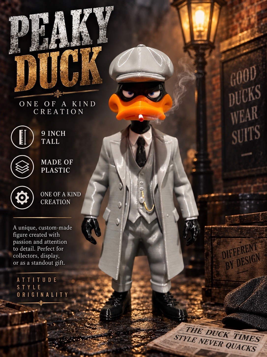 Daffy Duck Peaky Blinders 9in Tall