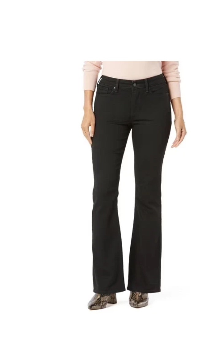 Levi Strauss Signature Women's Mid Rise Bootcut Denim Black Jeans Choose Size