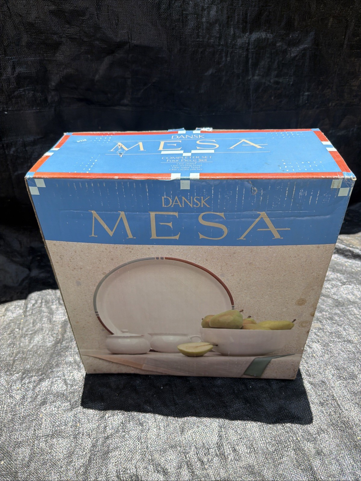 Vtg Dansk Mesa Complete Set 4 Pieces Blue New RARE Made In Japan Vtg Dansk Mesa Complete Set 4 Pieces Blue New RARE Made In Japan