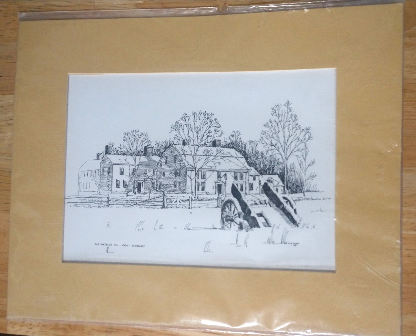 Vintage Official Art Etching Print Clark M. Goff - The Wayside INN 1686 Sudbury Vintage Official Art Etching Print Clark M. Goff - The Wayside INN 1686 Sudbury