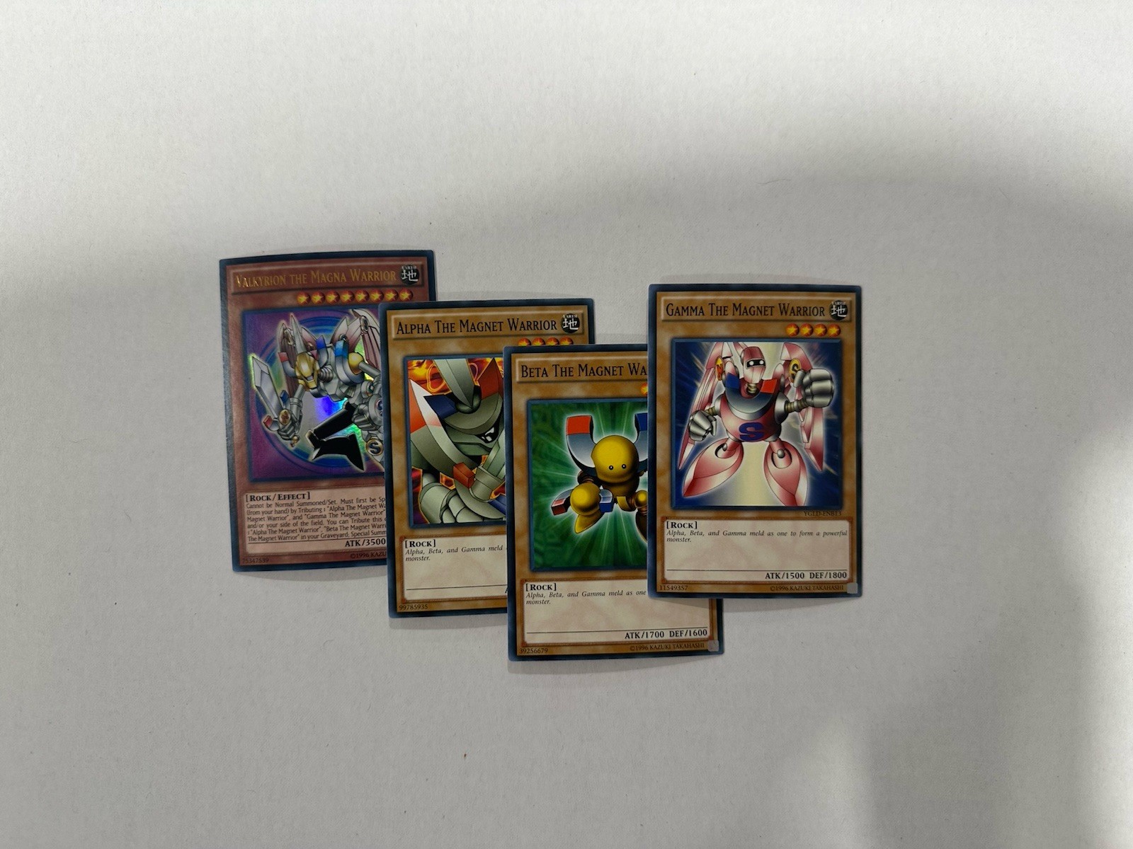 Yugioh Valkyrion the Magna Warrior Set 4 Card YGLD Magnet Alpha Beta Gamma NM