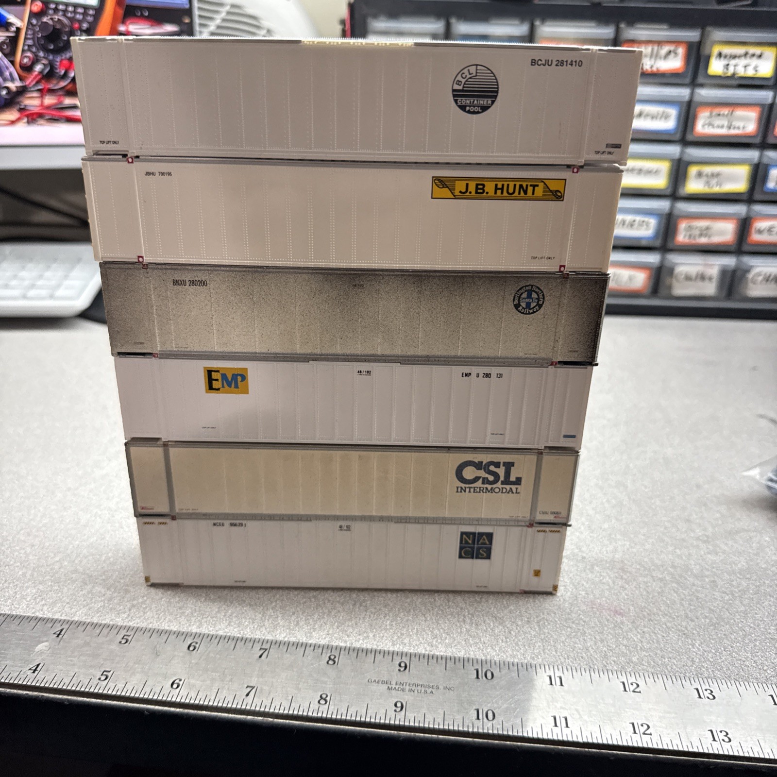 48 Foot Intermodal Container A Lot Of Six Variety Ho Scale weathered Weighted