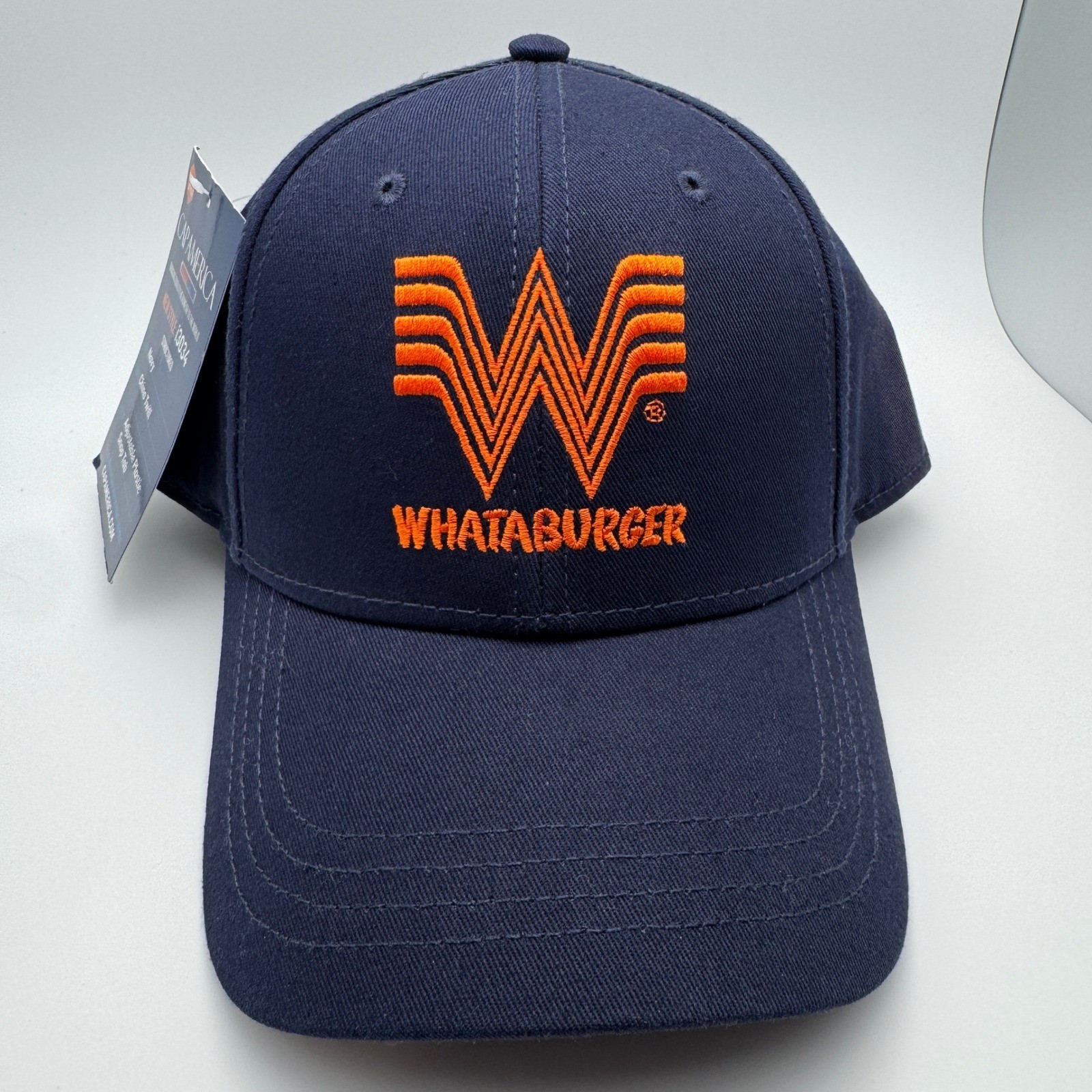 Whataburger FADING Snapback Hat Navy Blue Chino Twill Cap America Mens New