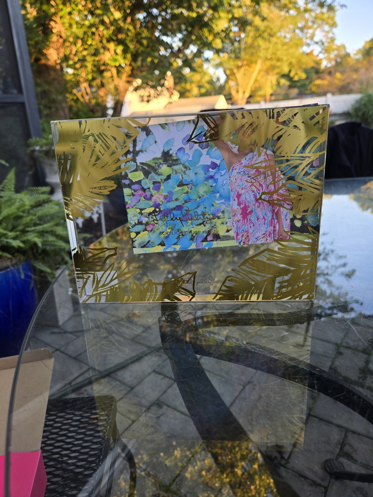 Lilly Pulitzer Gold Printed Palm Leaves Picture Frame 8