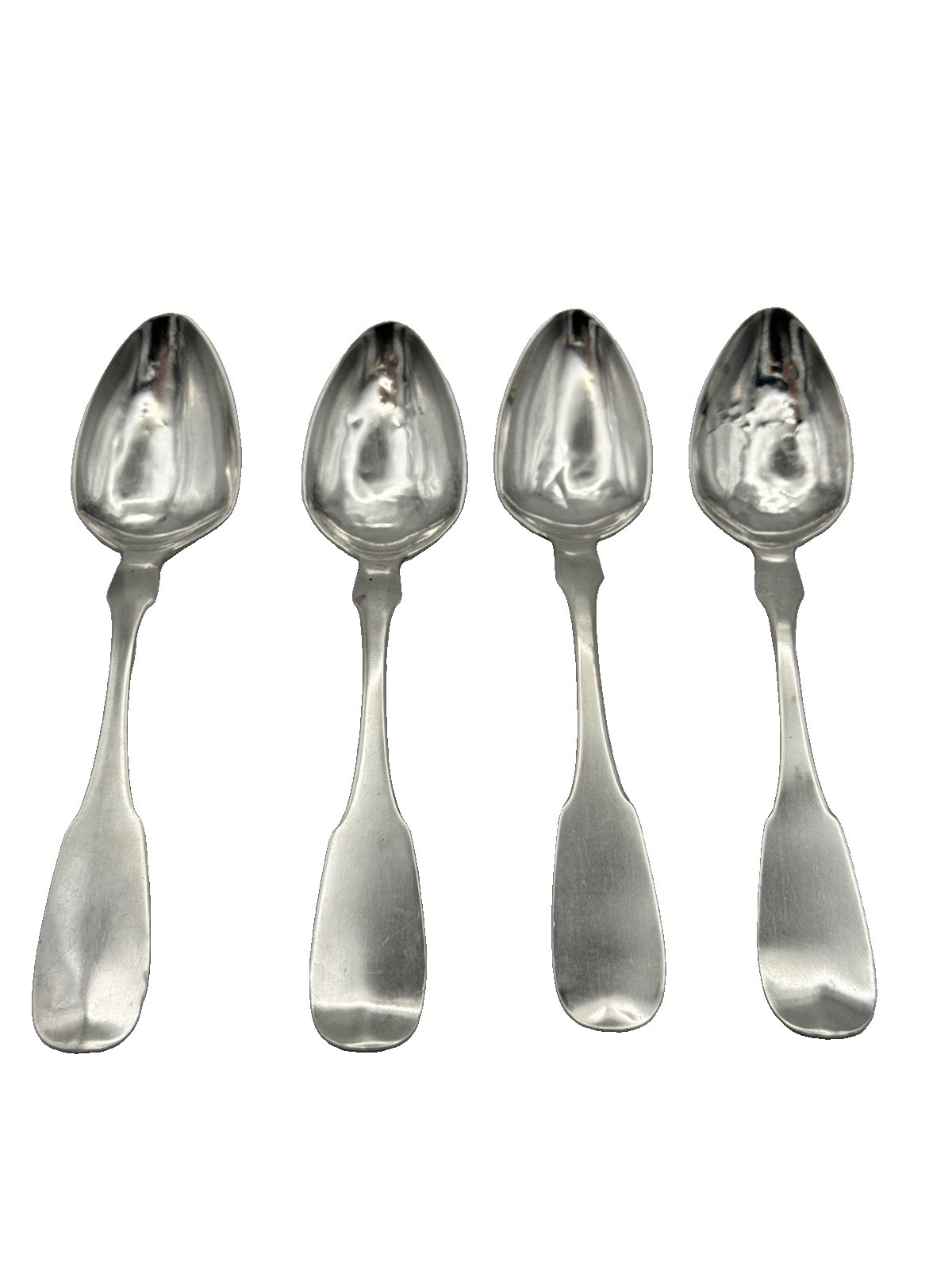     4 Antique William Kendrick Louisville KY Southern Coin Silver Teaspoons 