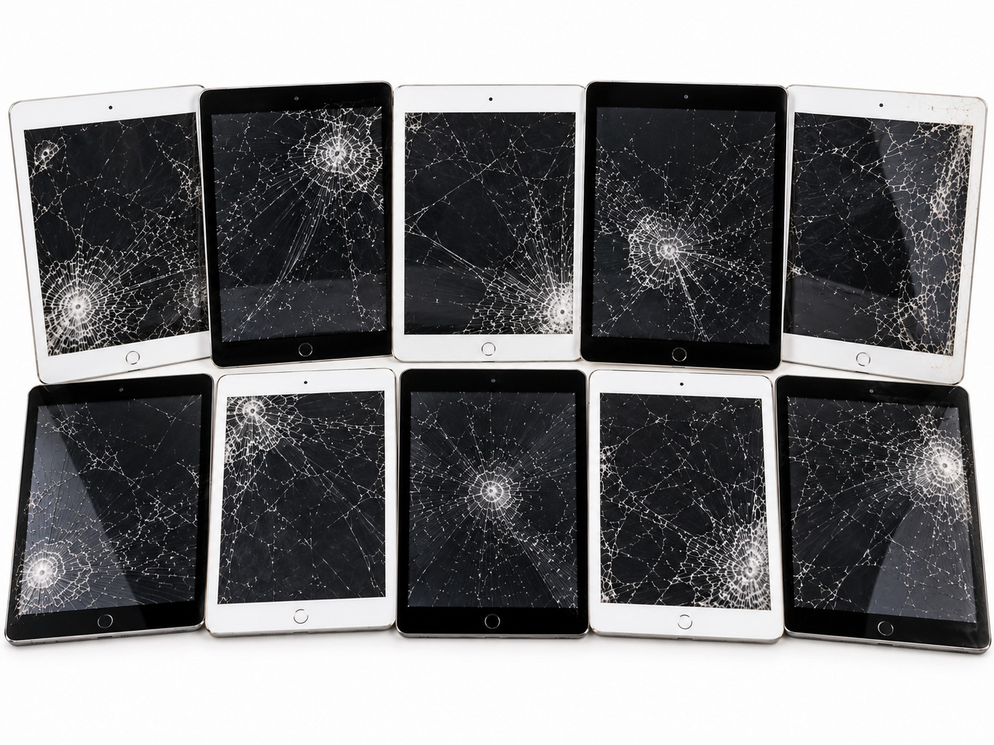 Lot of 10 Apple iPad 8th Generation Gen WIFI A2270 Unlocked Cracked Screens
