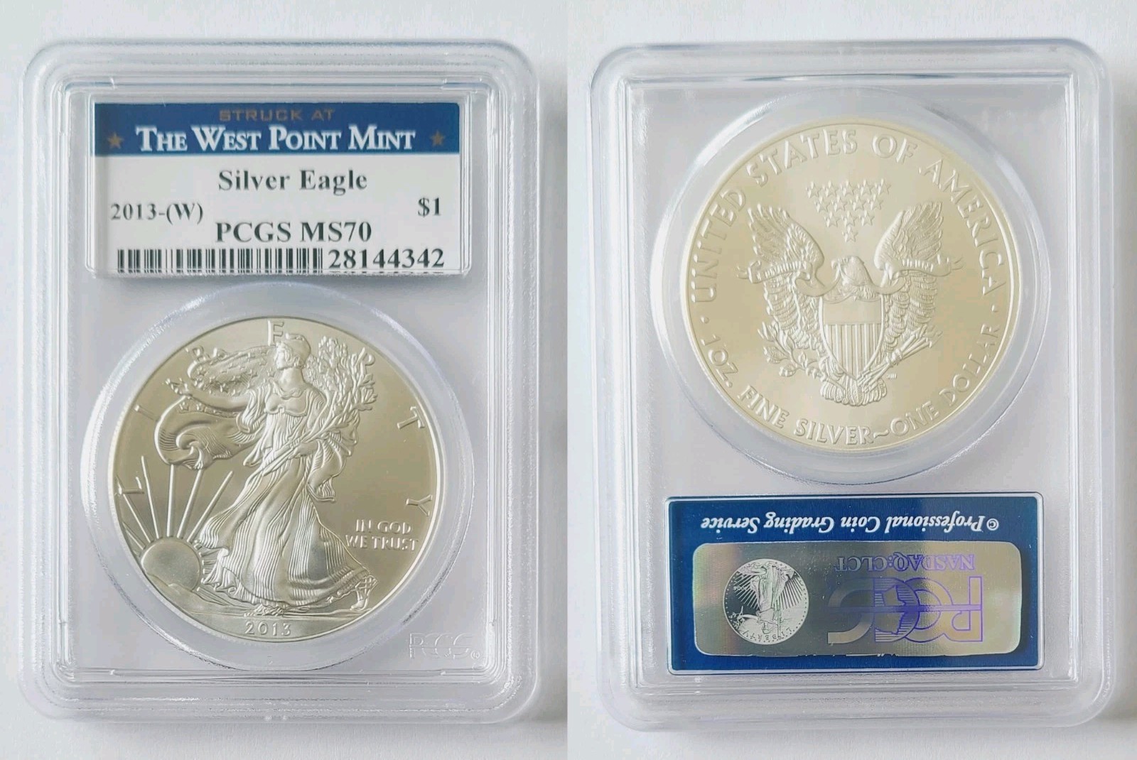 🔥2013-W $1 American Silver Eagle Type 1 PCGS MS70 West Point Label. 🔥 🔥2013-W $1 American Silver Eagle Type 1 PCGS MS70 West Point Label. 🔥