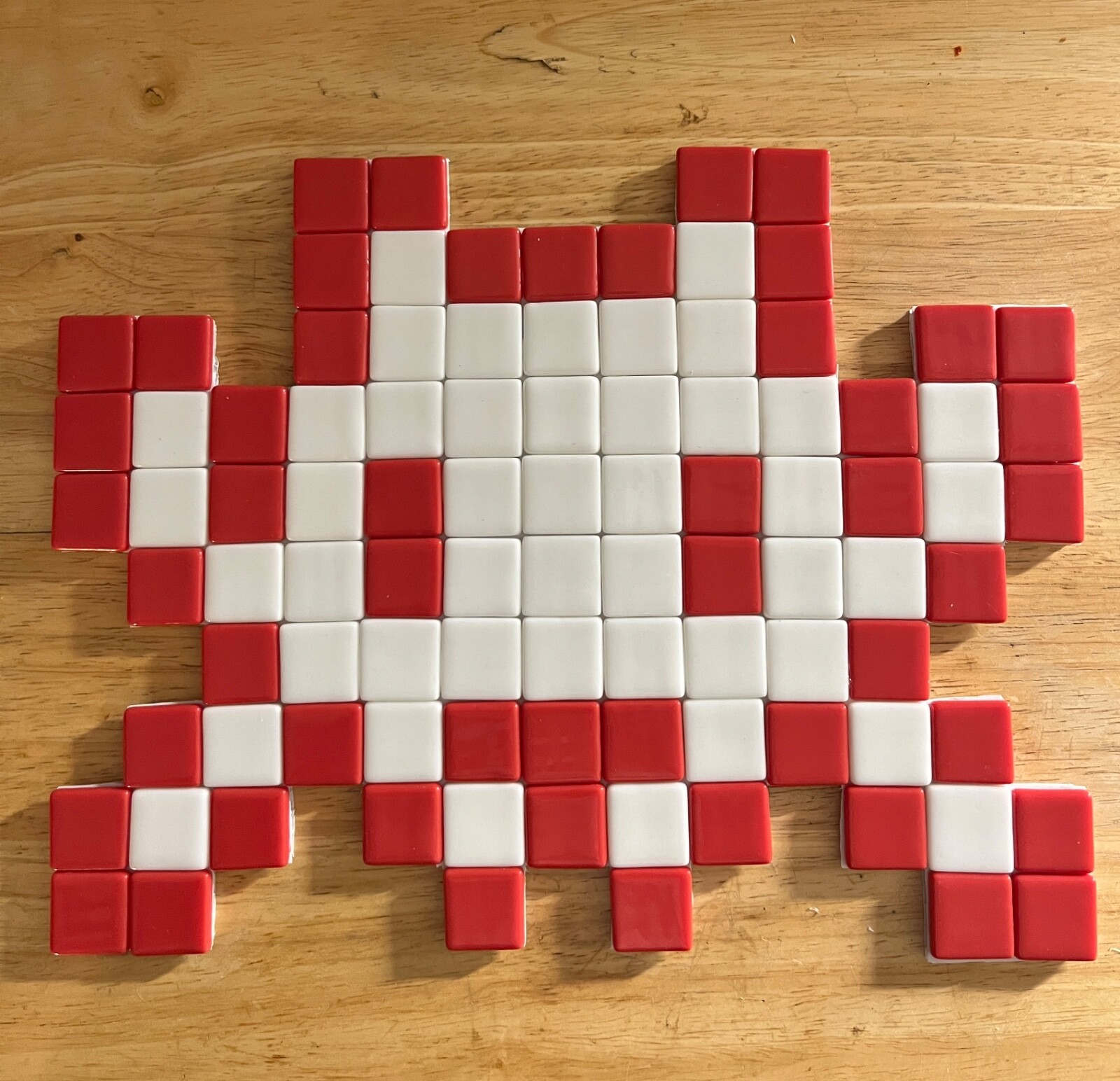 Space Invader handmade mosaic replica Space Invader handmade mosaic replica