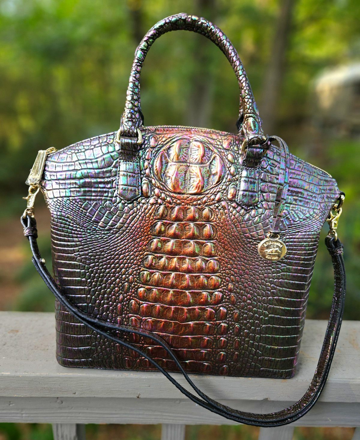 Brahmin Large Duxbury Black Pearl NWT Satchel + Matching Wallet Rare
