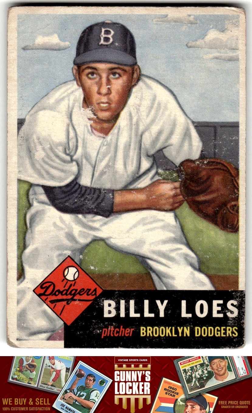 1953 Topps Billy Loes 174 Brooklyn Dodgers