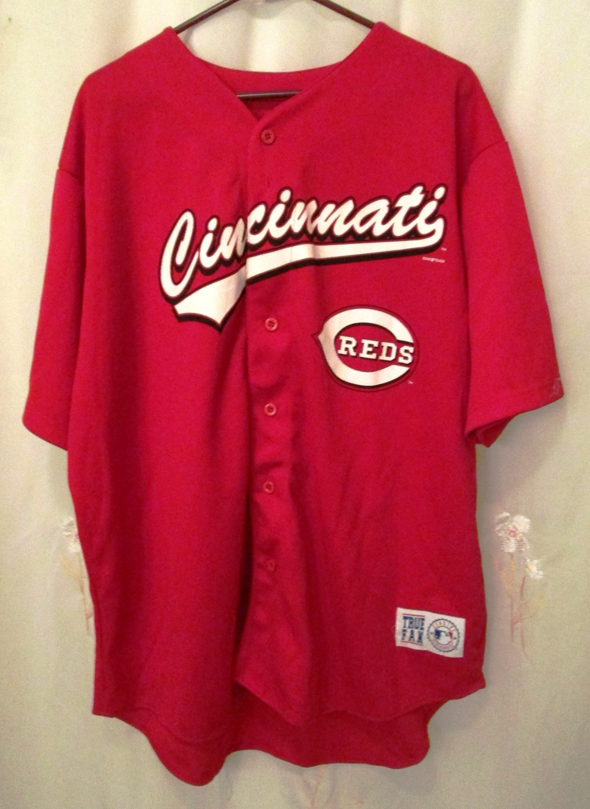 Vintage True Fan Cincinnati Reds Barry Larkin #11 Baseball Jersey Size XL Red