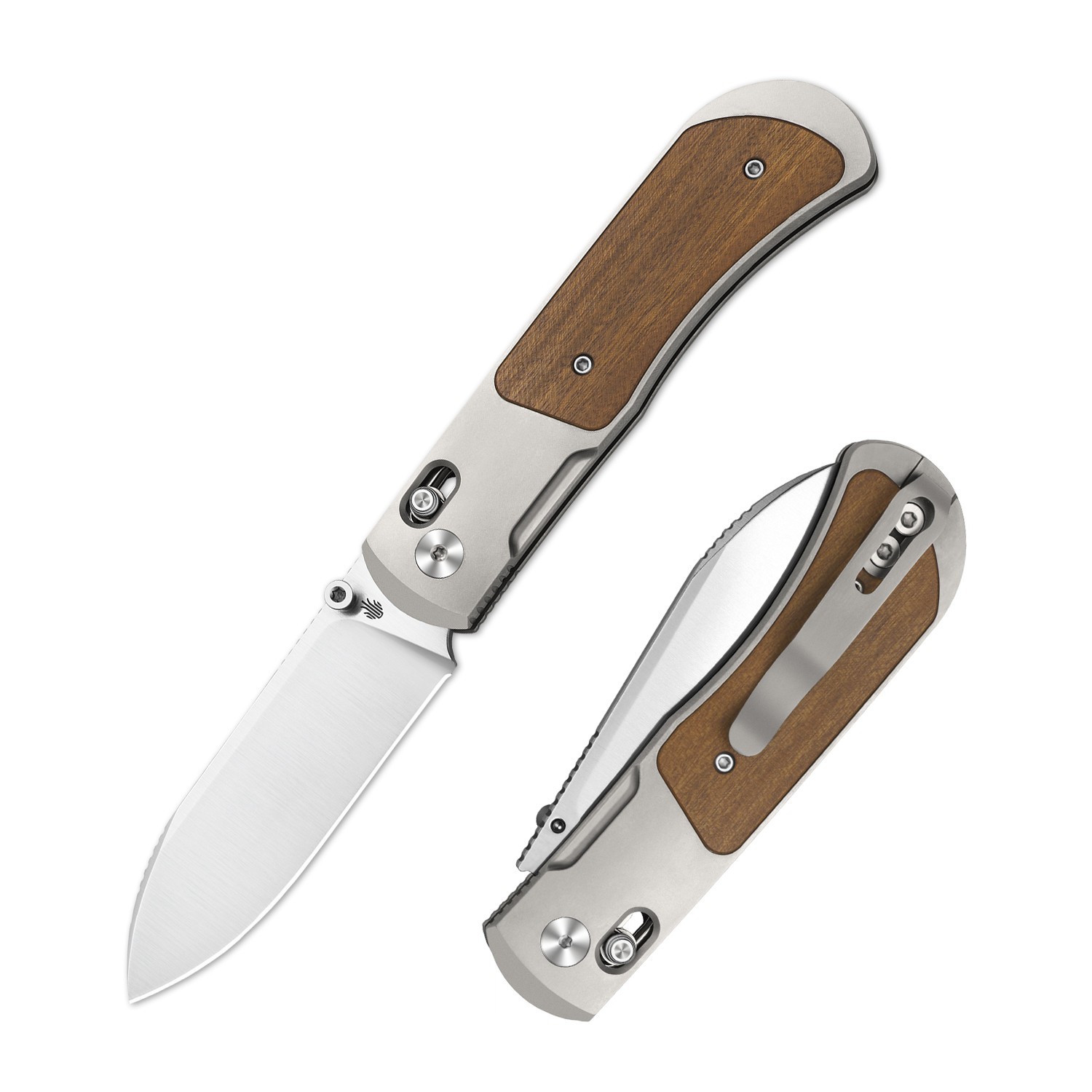 Kizer Tycho EDC Folding Pocket Knife S45VN Blade Titanium & Wood Handle Ki4761A1