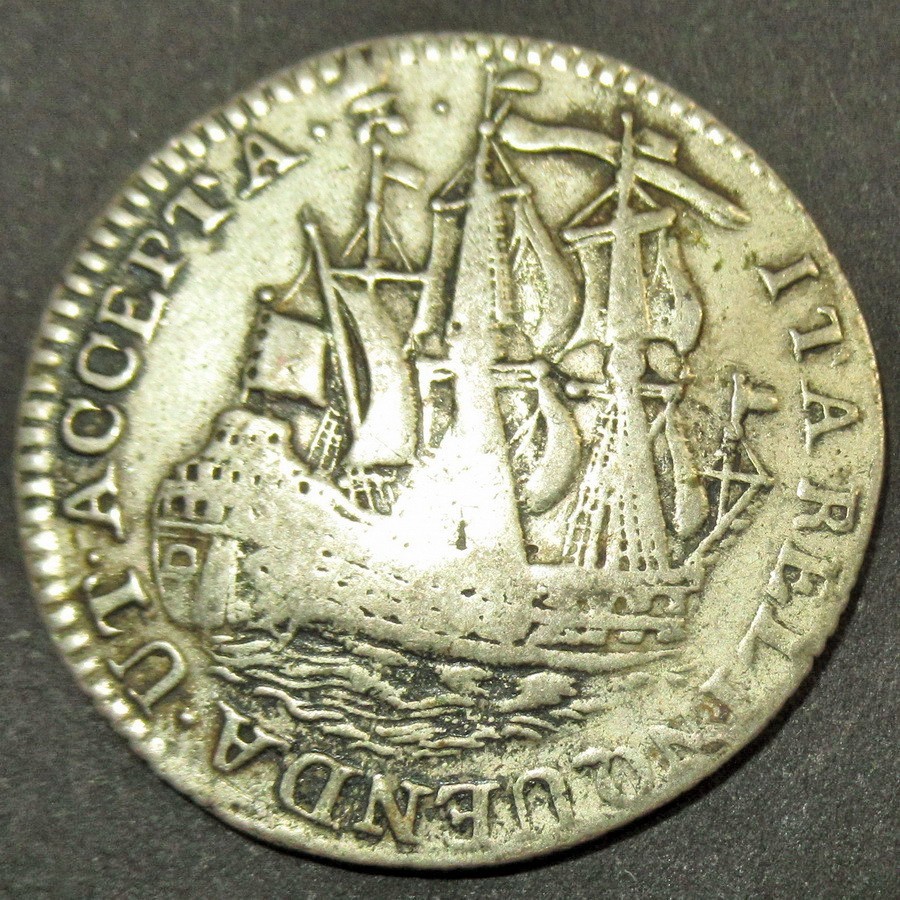 Certificate of Authenticity Silver 1763 Colonial New York Ship Shilling Zeeland