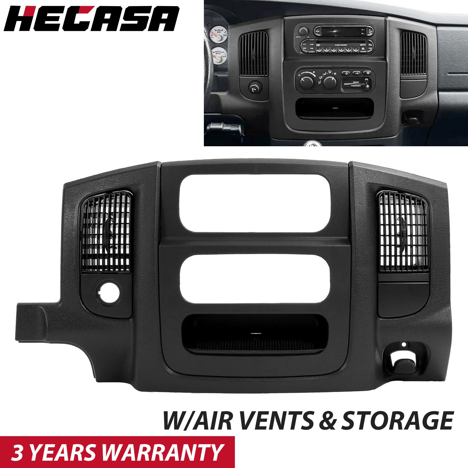 For 02-05 Dodge Ram 1500 2500 Center Dash Radio Bezel Climate Trim Panel Vent For 02-05 Dodge Ram 1500 2500 Center Dash Radio Bezel Climate Trim Panel Vent