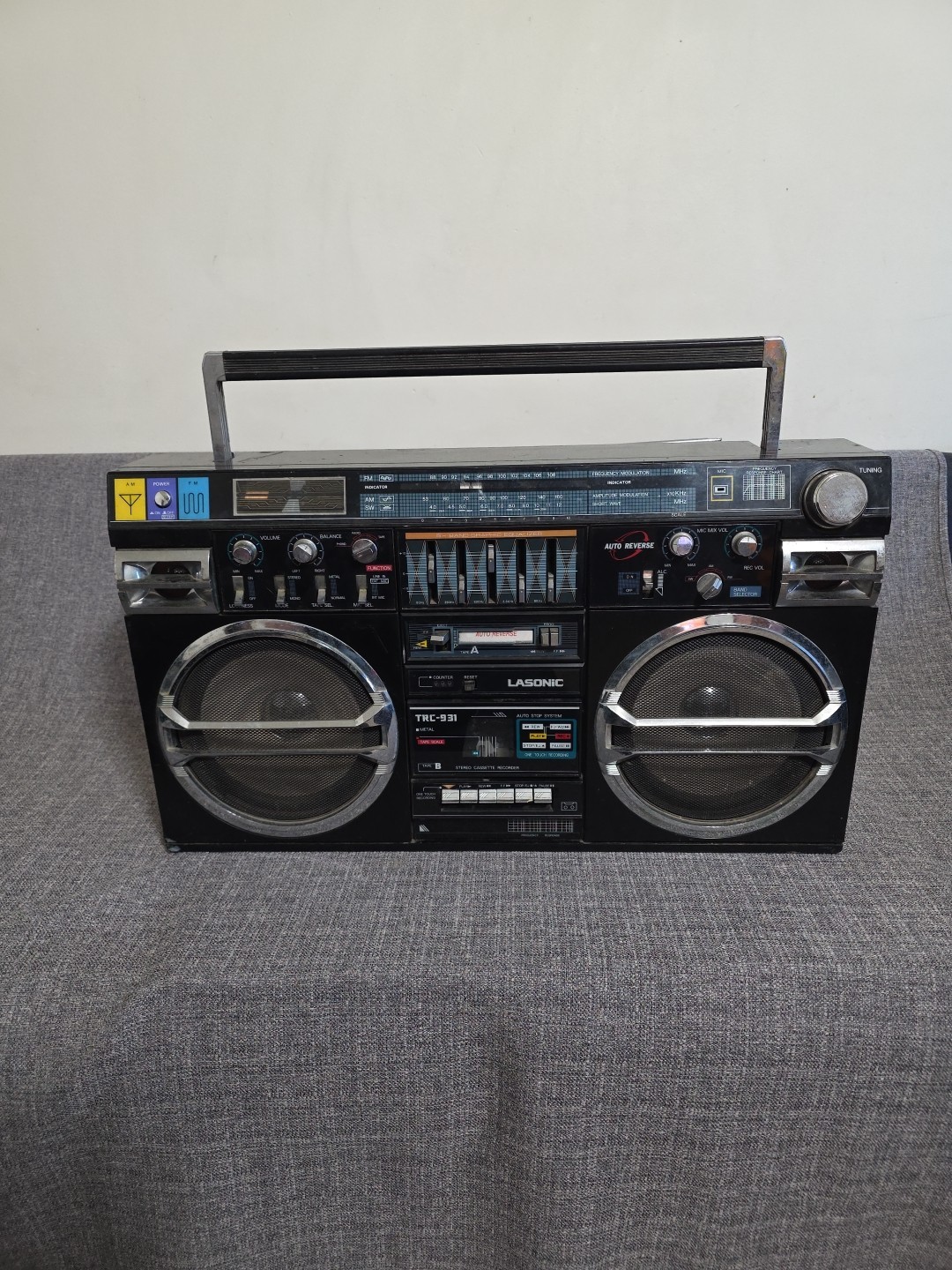 Vintage Jumbo Lasonic TRC-931 Boombox Double Cassette Radio Vintage Parts Repair Vintage Jumbo Lasonic TRC-931 Boombox Double Cassette Radio Vintage Parts Repair