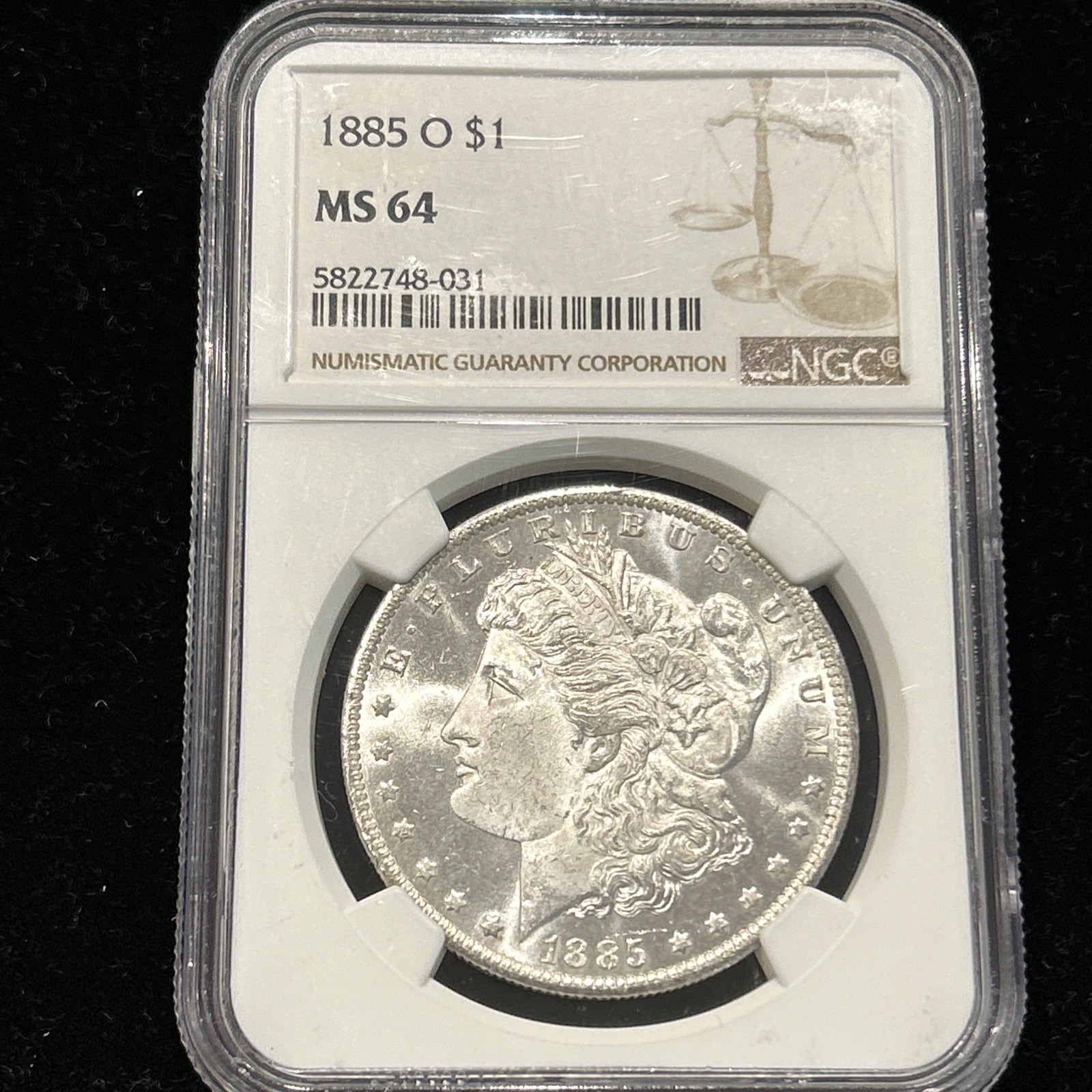 1885-O Morgan Silver Dollar NGC MS64 Bright Lustrous Clean Fields New Orleans