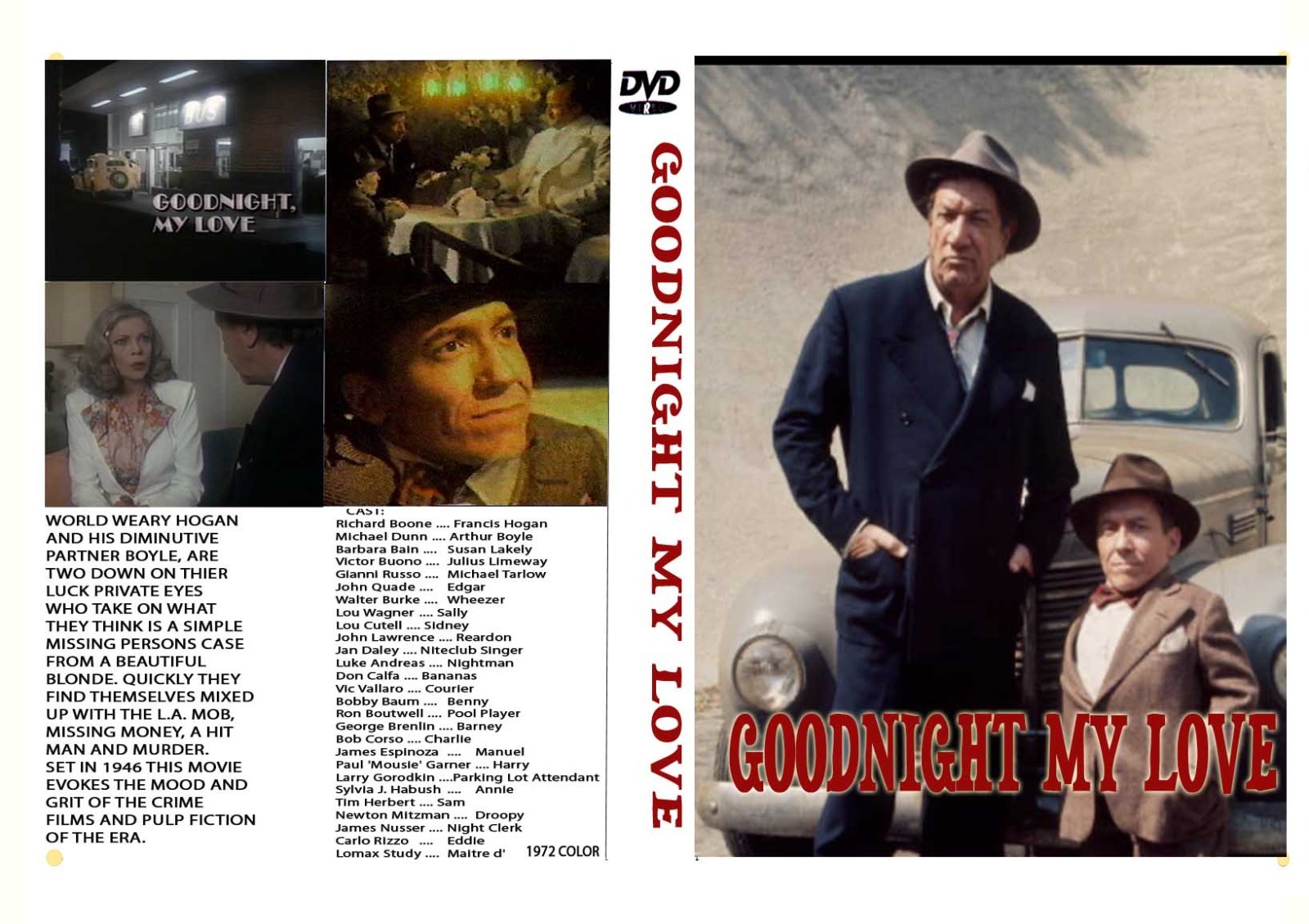 GOODNIGHT MY LOVE 1972 TV Movie, R. Boone, M. Dunn, B. Bain, V. Buono