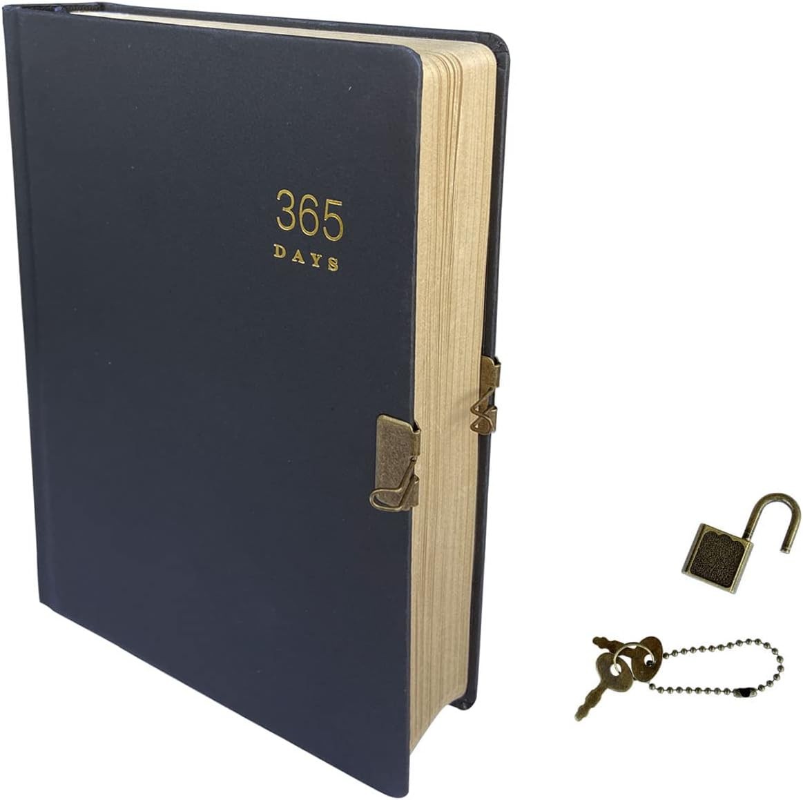 XIAMUY Vintage 365 Journal With Lock And Key, A5 Blank Page Diary For Women Men,