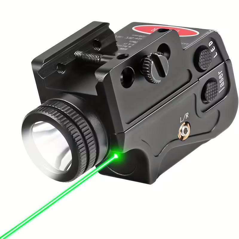 Green Laser Sight + 220 Lumen LED Flashlight, Magnetic Rechargeable, Rail Mount