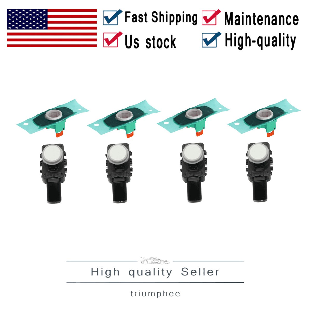 4Pcs For 2022 - 2025 Toyota Tundra 89341-K0060-A Bumper Parking Sensor White US