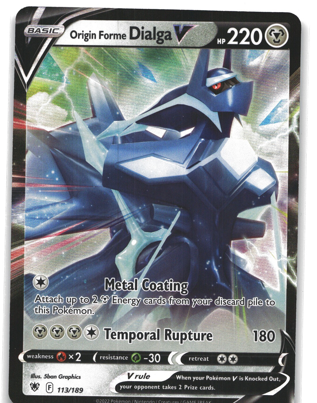 Origin Forme Dialga V 113/189 Prize Pack Series Cards Holo NM/M Pokemon Origin Forme Dialga V 113/189 Prize Pack Series Cards Holo NM/M Pokemon