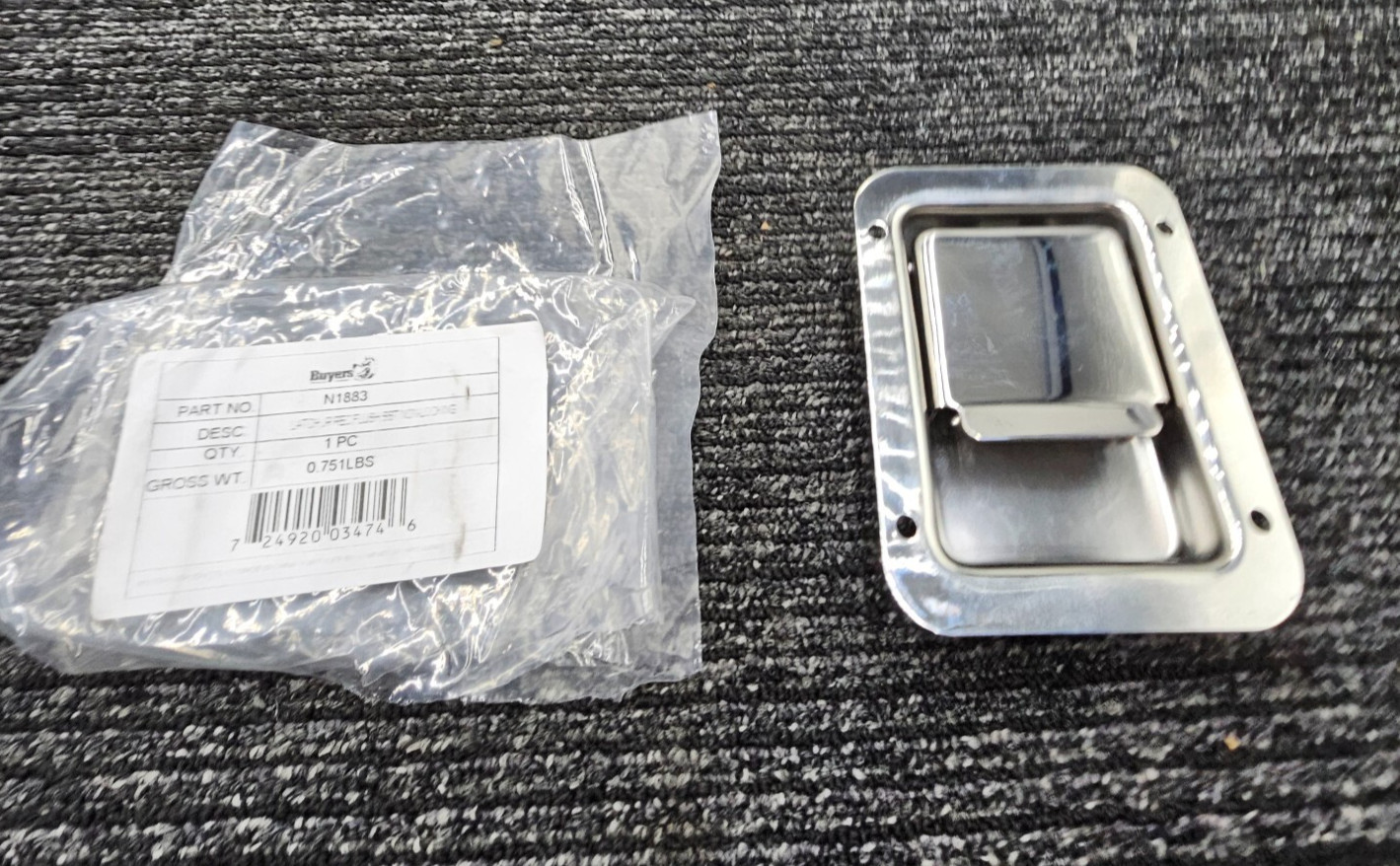 Buyers Products N1883 Latch Flush-Mount Nonlocking Paddle For 2 3/4 x 3 3/4