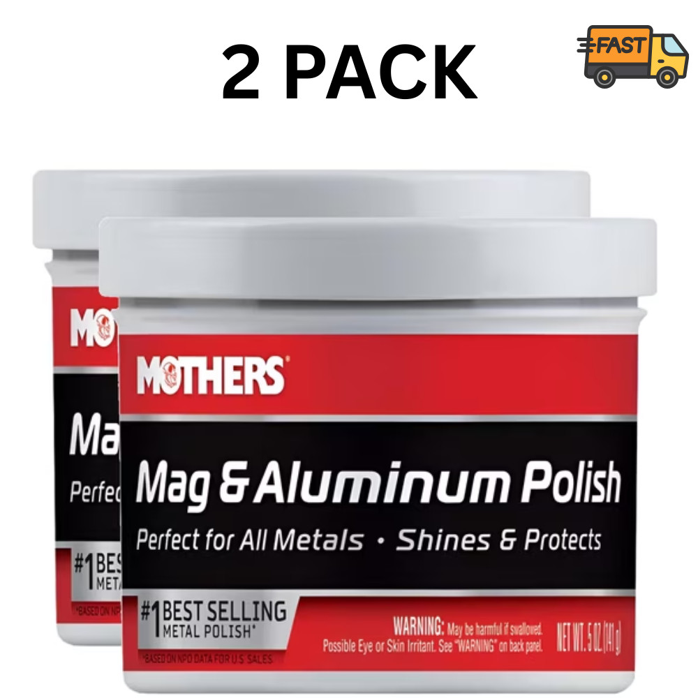 Mothers Mag Aluminum Polish Metal Cleaner & Polish 2 Pack Fast Shipping