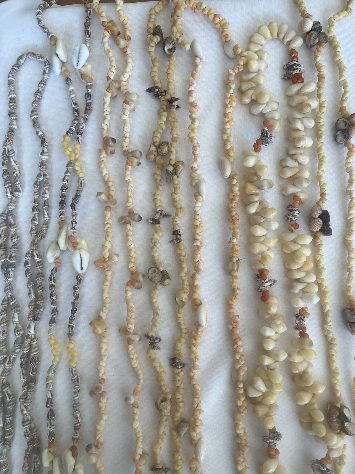 Vintage Hawaiian Puka Cowrie Koa Seed Shell Lei Necklace Lot 7 Boho Beach Luau 