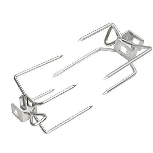 onlyfire 6102 Stainless Steel Grill Rotisserie Forks(1-Pair)-Fits for Weber 3/8\