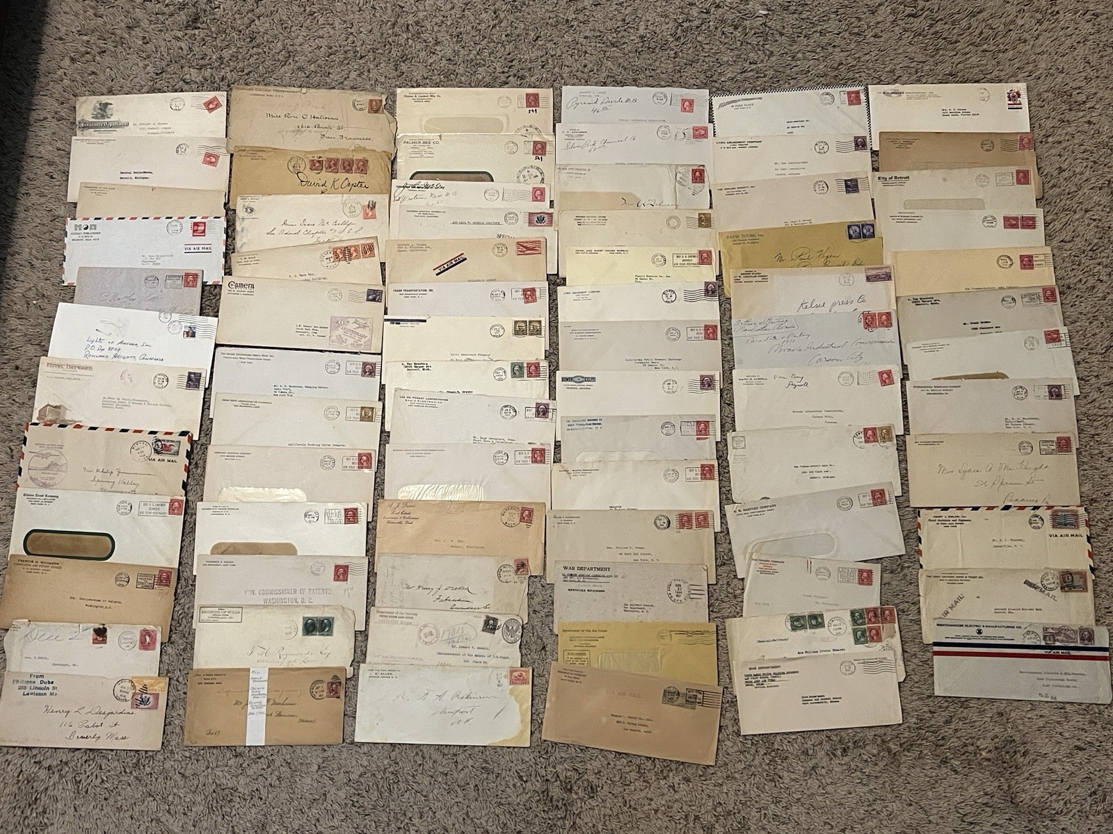 AMAZING EARLY LOT OF 75+ US LONG COVERS, WAR DEPARTMENT, OFFICIAL AIRMAIL ETC #2