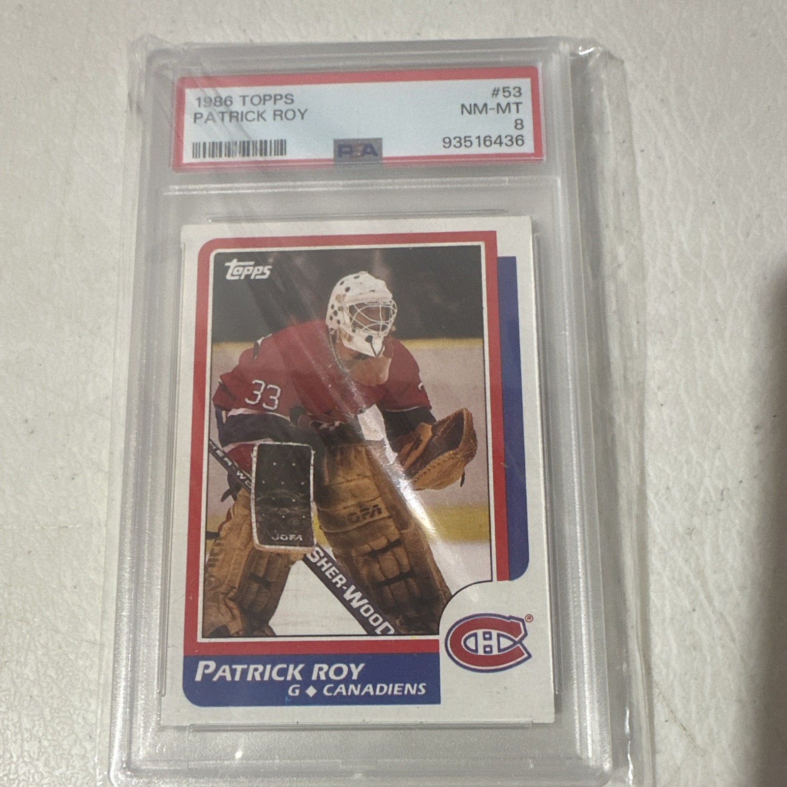 Topps 1986-87 Patrick Roy #53 RC Graded Base Set Montreal Canadiens