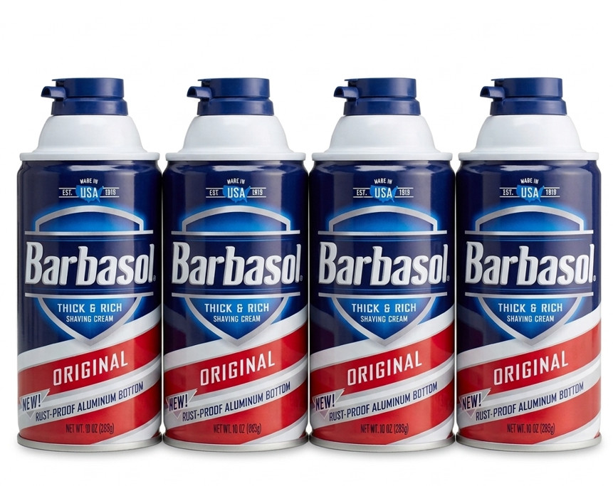 Barbasol Original Thick & Rich Shaving Cream for Men, 10 Oz. (4 Pack)