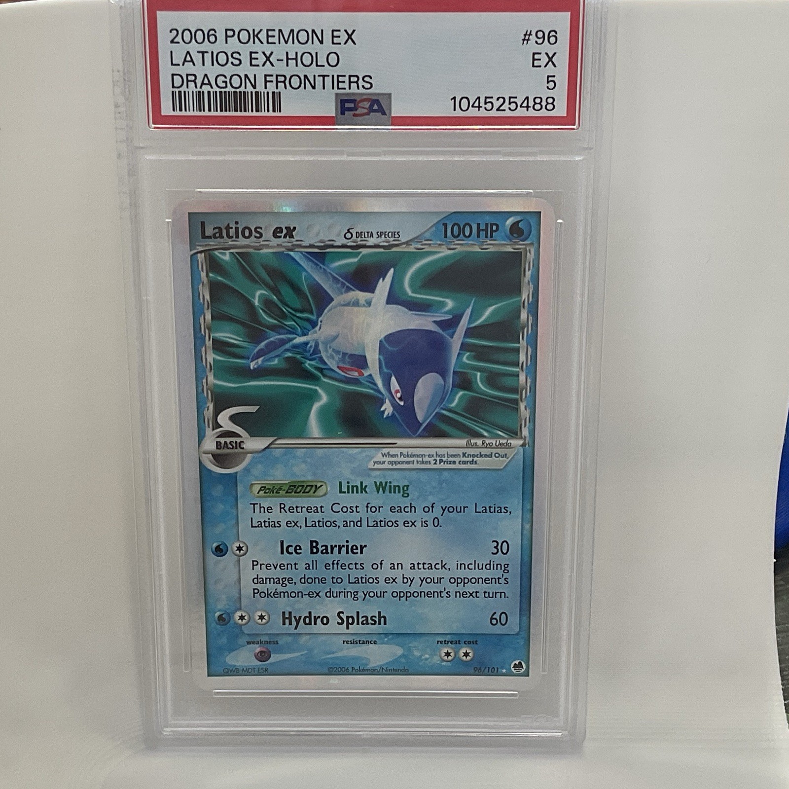 The Pokemon Company 2006 Pokemon EX Dragon Frontiers Latios ex 96/101 Holo PSA 5