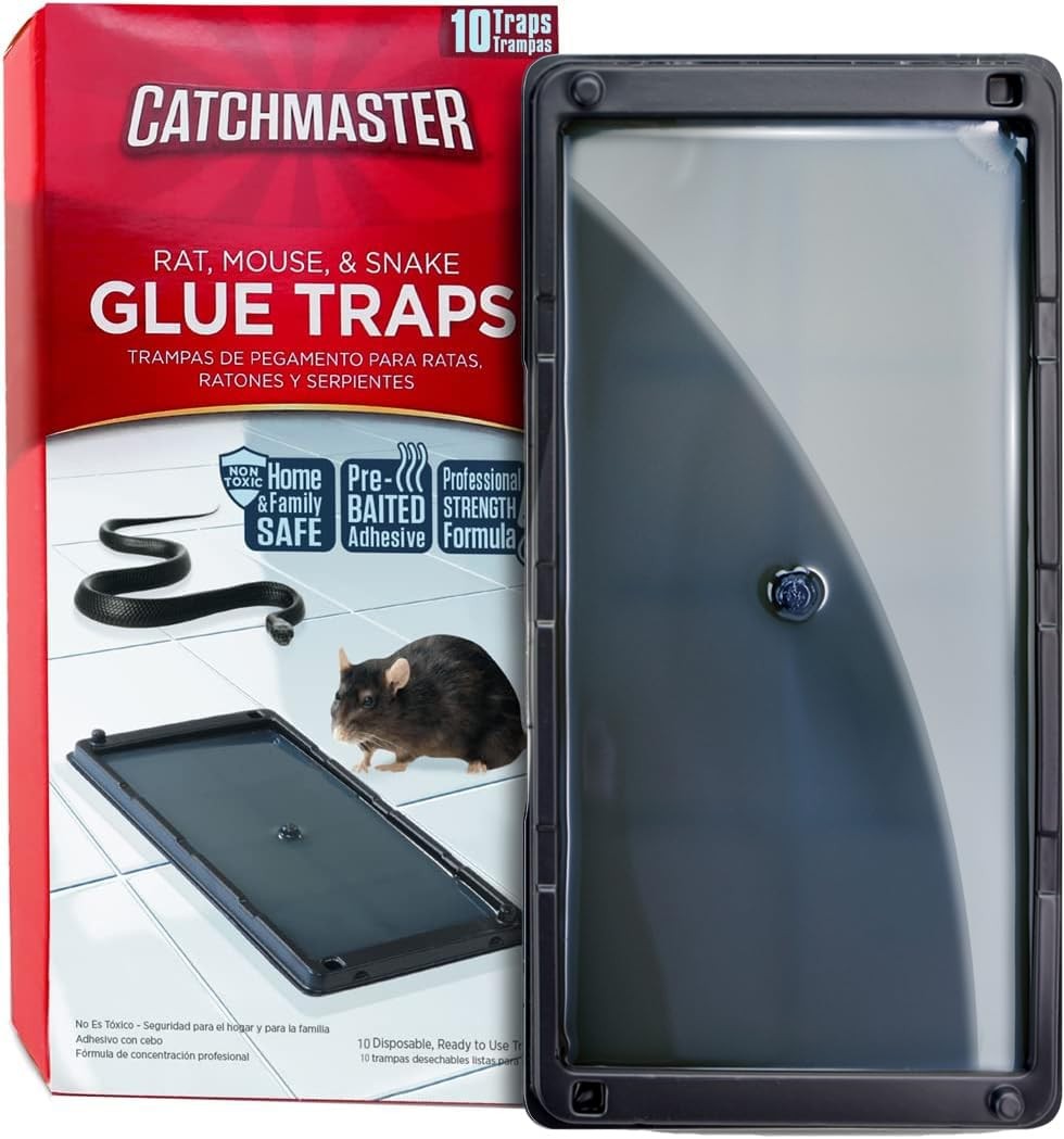 Catchmaster Rat & Mouse Glue Traps 10 Pack, Large Heavy Duty Sticky Traps