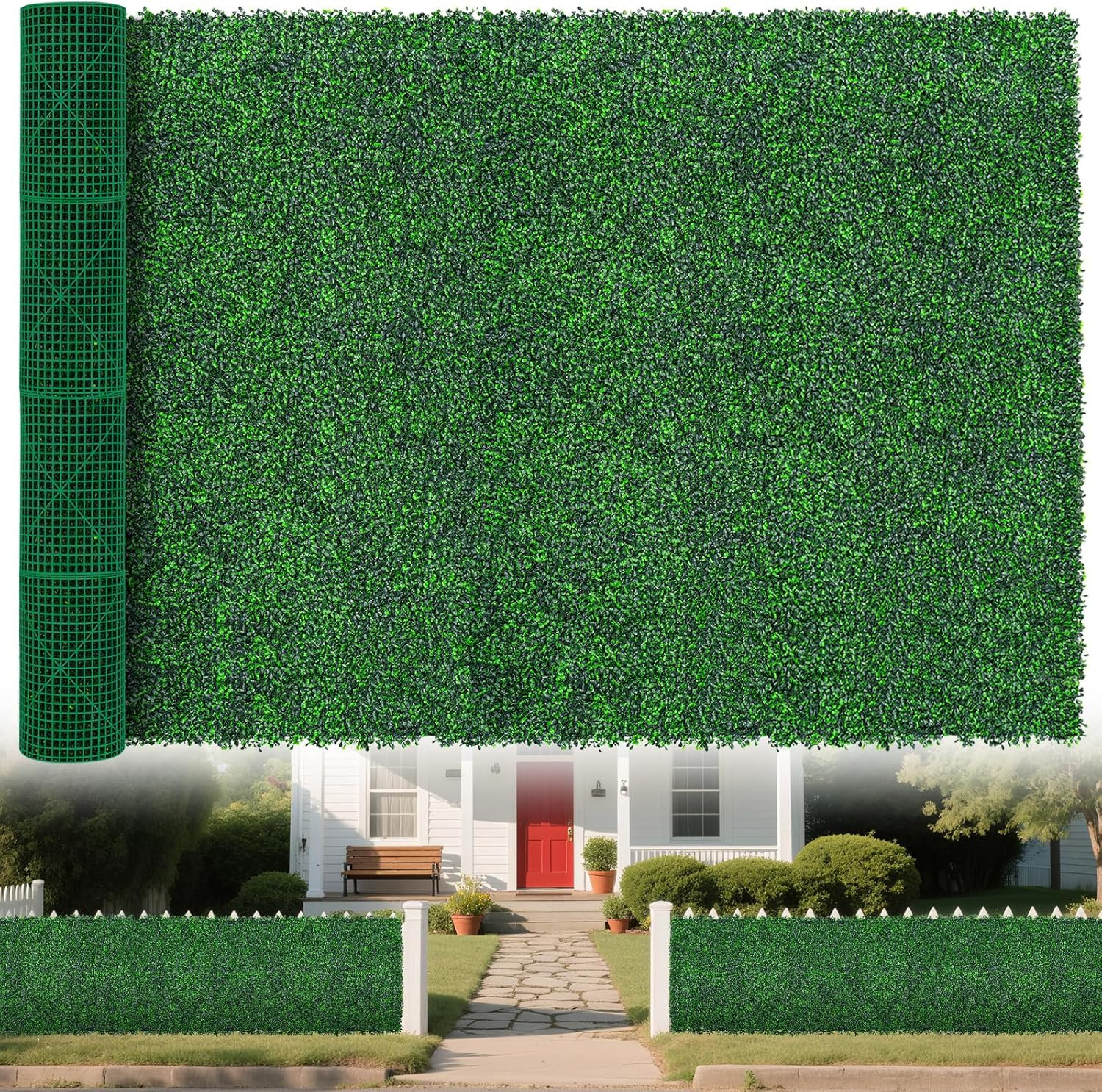 UV-Resistant Faux Boxwood Wall Roll - 71
