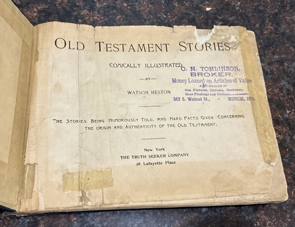 Old Testament Stories Comically Illustrated 1892 By Watson Heston (Rebound)