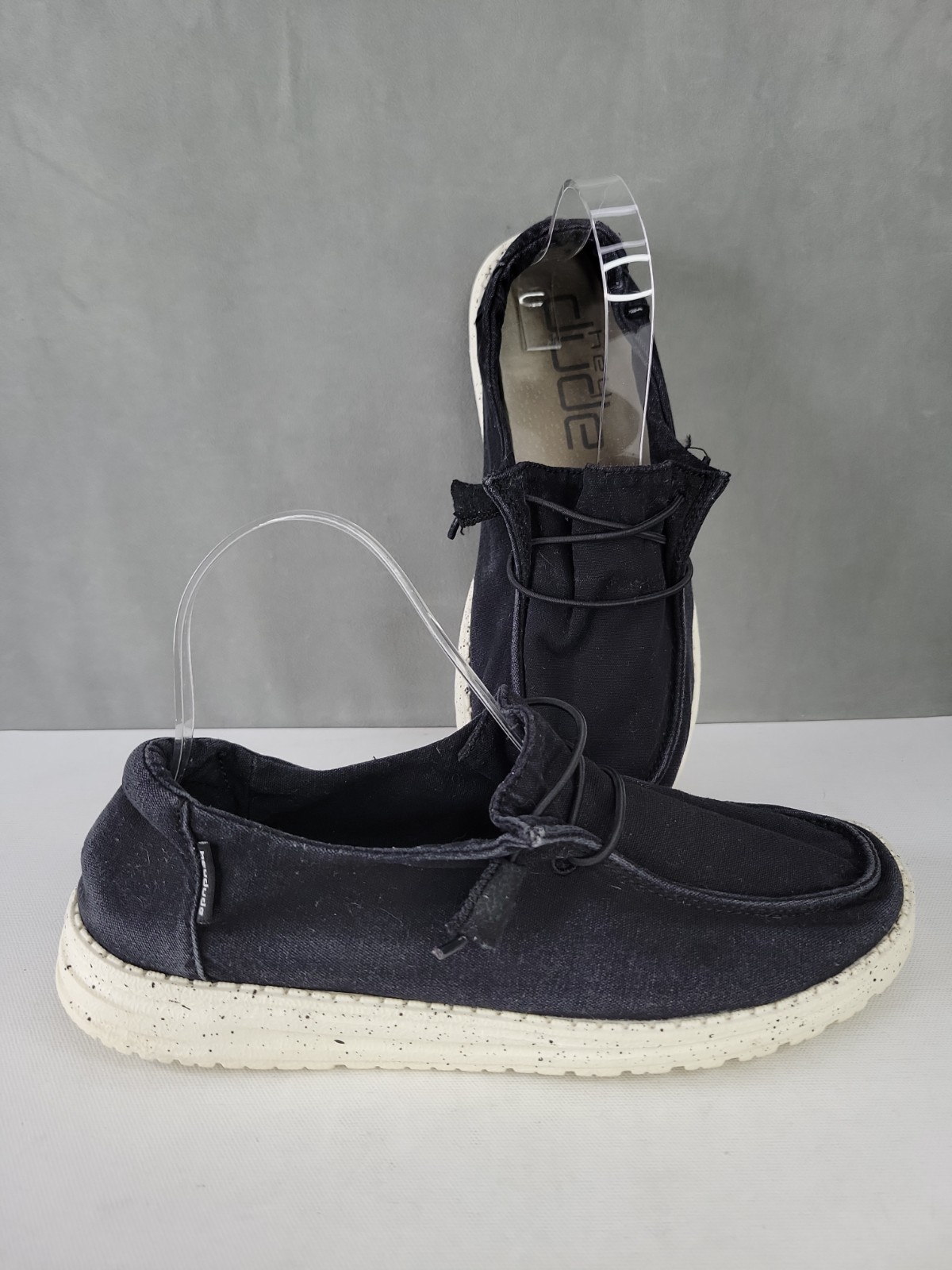 Hey Dude Wendy L Womens Size 9 Black Casual Walking Beach Shoes Slip Ons