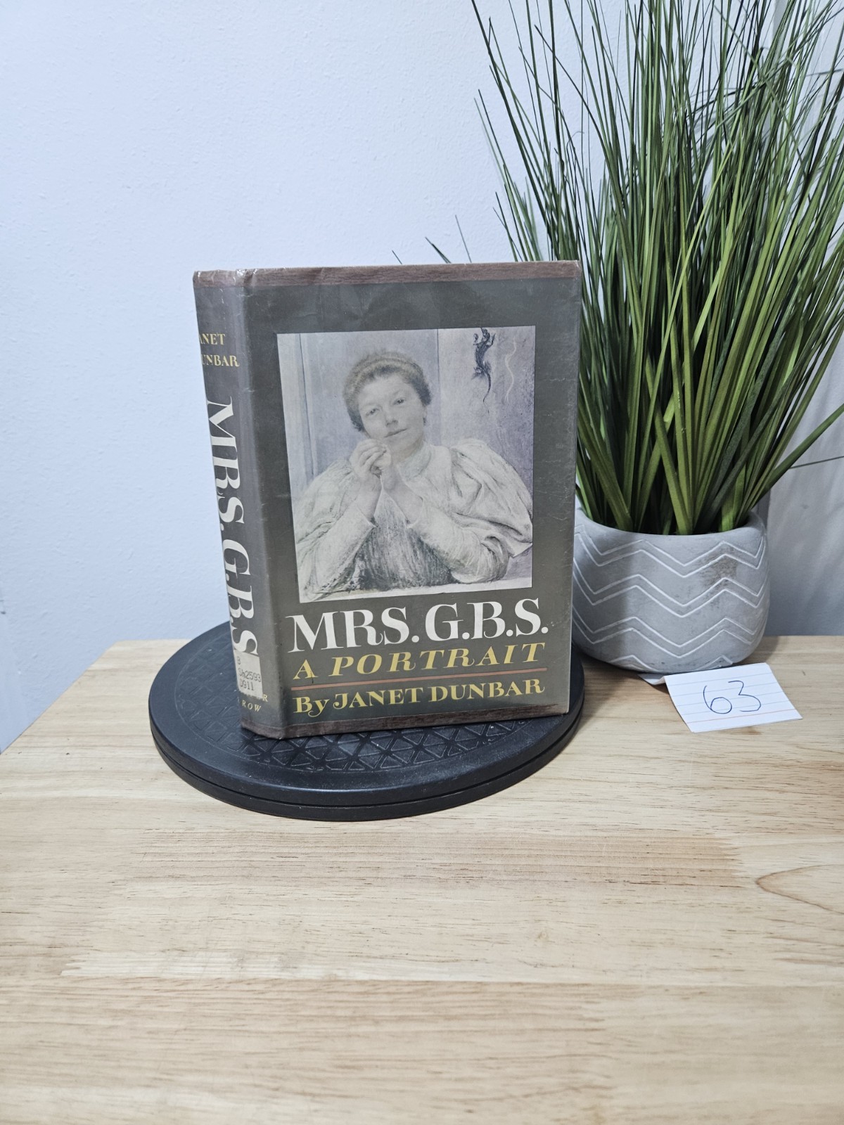 Mrs. G.B.S. A Portrait by Janet Dunbar 1963 First Edition Hardcover Dust Jacket 